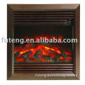 Deep brown electric fireplace heater